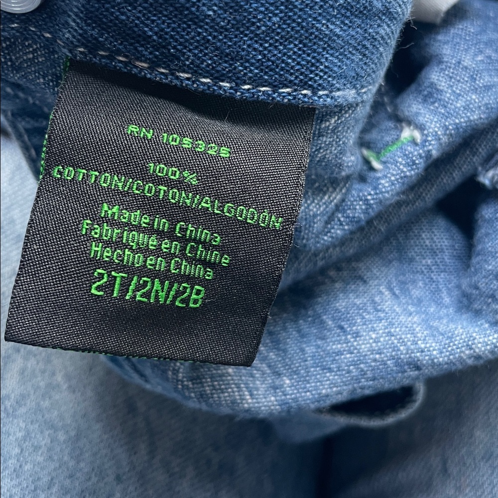 John Deere Kids Classic Blue Denim Overalls - Picture 4 of 7
